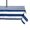 Contemporary Home Living Cabana Stripes Rectangular Outdoor Zippered Tablecloth - 120" - Blue and White